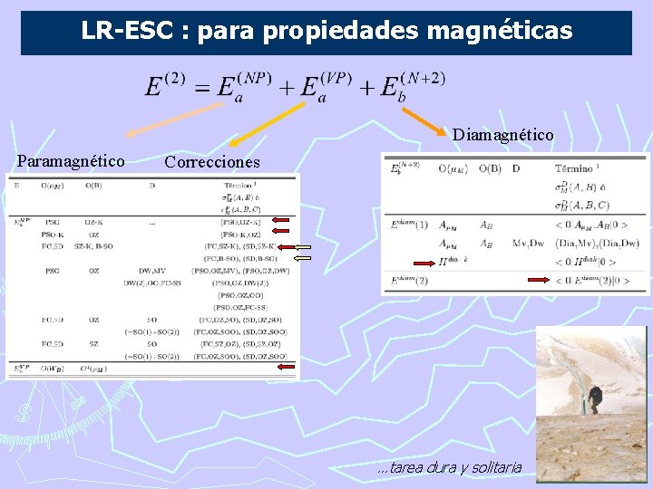 LR-ESC : para propiedades magnéticas Diamagnético Paramagnético Correcciones …tarea dura y solitaria 