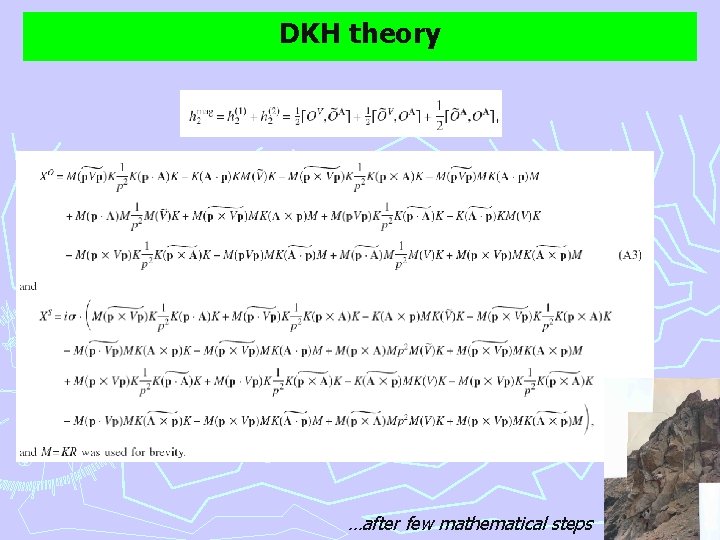 DKH theory …after few mathematical steps 