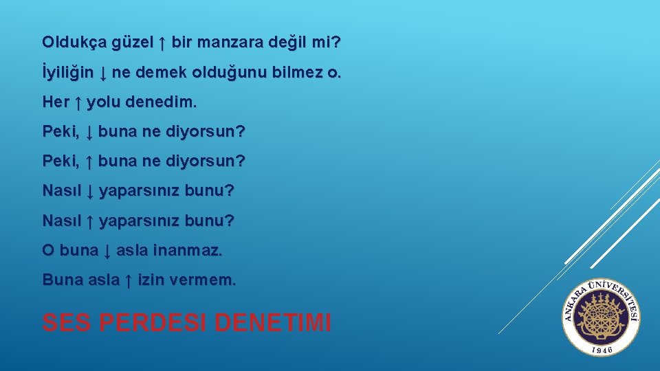 Oldukça güzel ↑ bir manzara değil mi? İyiliğin ↓ ne demek olduğunu bilmez o.