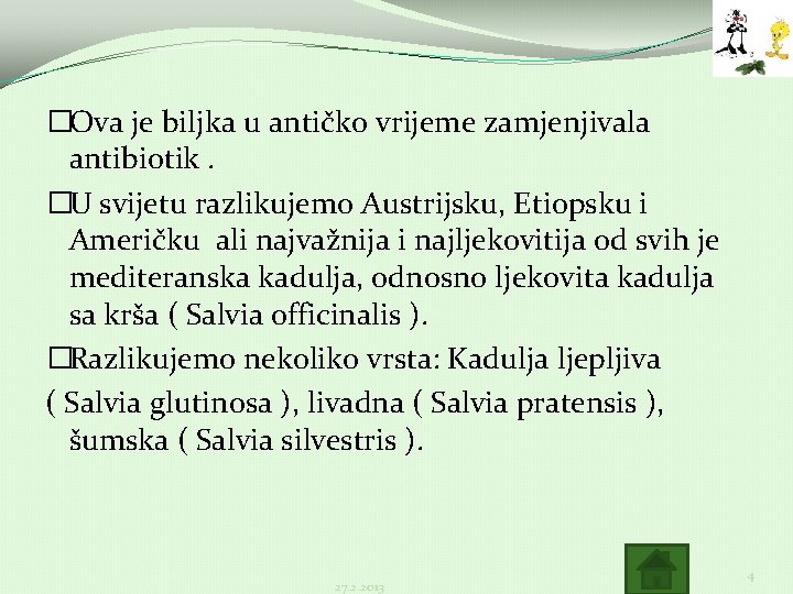 �Ova je biljka u antičko vrijeme zamjenjivala antibiotik. �U svijetu razlikujemo Austrijsku, Etiopsku i