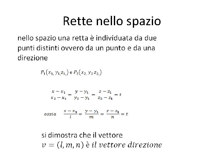 Rette nello spazio 
