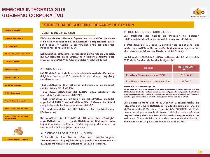 MEMORIA INTEGRADA 2016 GOBIERNO CORPORATIVO ESTRUCTURA DE GOBIERNO. ÓRGANOS DE GESTIÓN Carta del Presidente