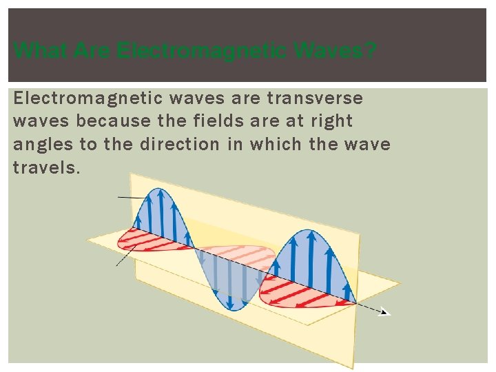 What Are Electromagnetic Waves? Electromagnetic waves are transverse waves because the fields are at