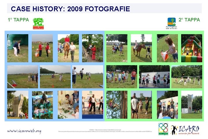 CASE HISTORY: 2009 FOTOGRAFIE 1° TAPPA 2° TAPPA 