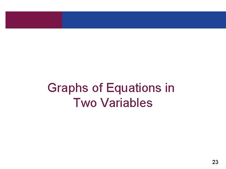 Graphs of Equations in Two Variables 23 
