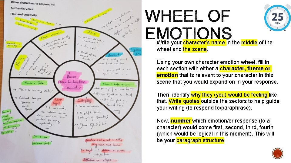 Write your character’s name in the middle of the wheel and the scene. Using Write your character’s name in the middle of the wheel and the scene. Using