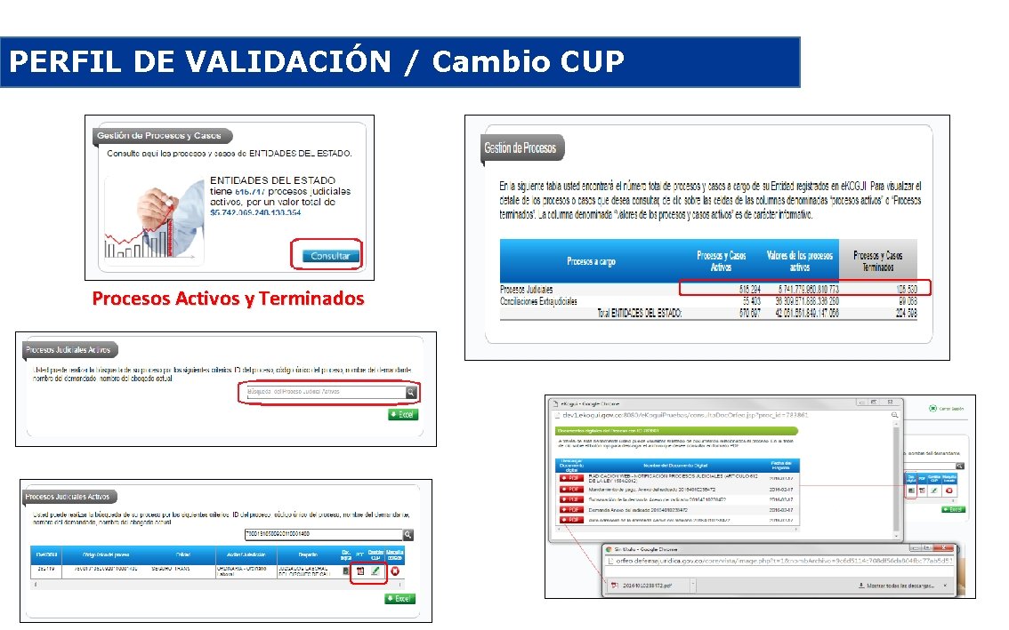 PERFIL DE VALIDACIÓN / Cambio CUP Procesos Activos y Terminados 