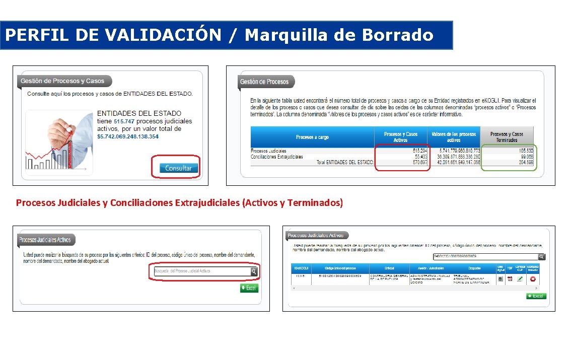 PERFIL DE VALIDACIÓN / Marquilla de Borrado Procesos Judiciales y Conciliaciones Extrajudiciales (Activos y