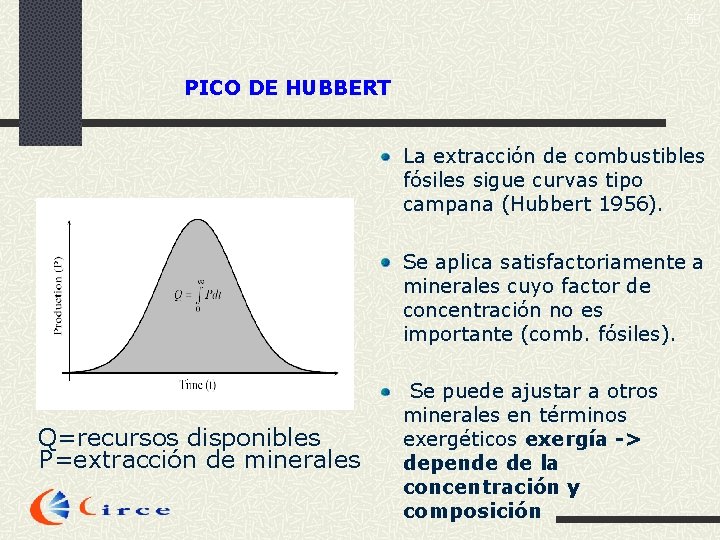 59 PICO DE HUBBERT La extracción de combustibles fósiles sigue curvas tipo campana (Hubbert