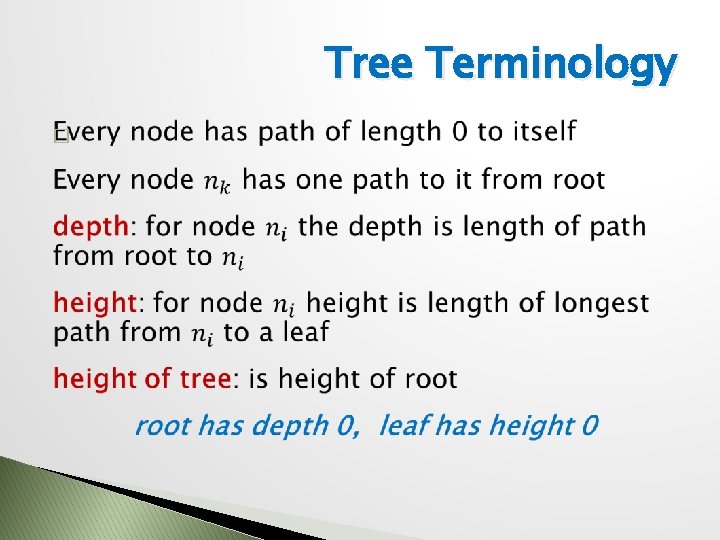 Tree Terminology � 