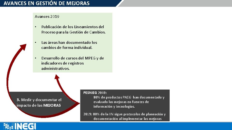 AVANCES EN GESTIÓN DE MEJORAS Avances 2019 • Publicación de los Lineamientos del Proceso AVANCES EN GESTIÓN DE MEJORAS Avances 2019 • Publicación de los Lineamientos del Proceso