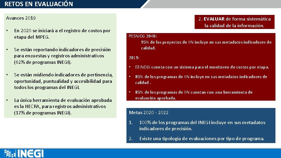 RETOS EN EVALUACIÓN Avances 2019 • En 2020 se iniciará a el registro de RETOS EN EVALUACIÓN Avances 2019 • En 2020 se iniciará a el registro de