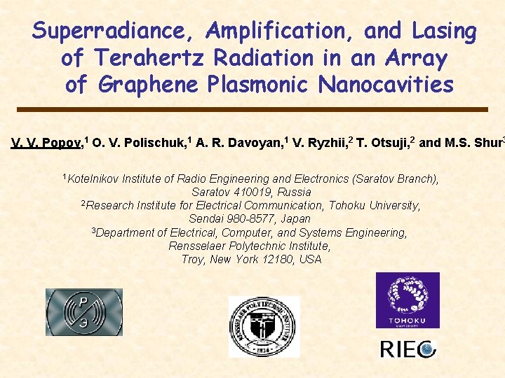 Superradiance, Amplification, and Lasing of Terahertz Radiation in an Array of Graphene Plasmonic Nanocavities Superradiance, Amplification, and Lasing of Terahertz Radiation in an Array of Graphene Plasmonic Nanocavities