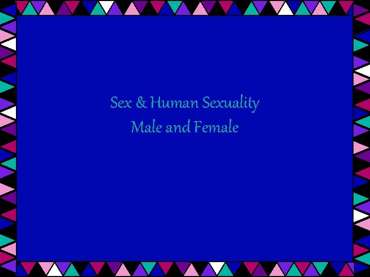 Sex & Human Sexuality Male and Female 
