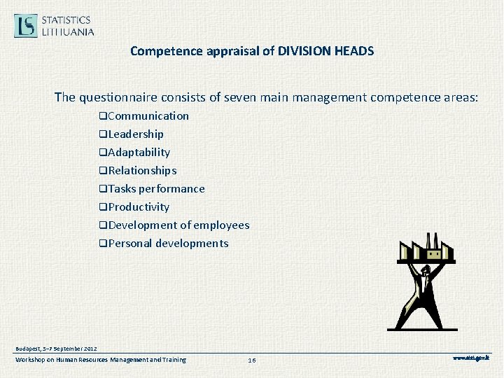 Competence appraisal of DIVISION HEADS The questionnaire consists of seven main management competence areas: