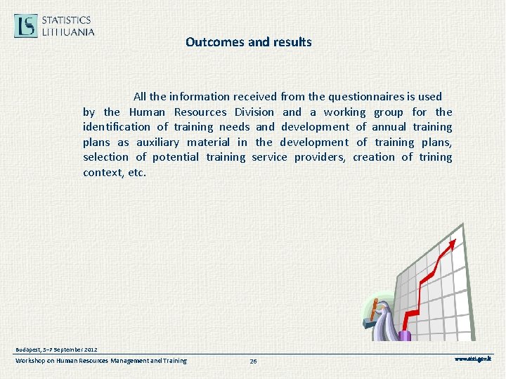 Outcomes and results All the information received from the questionnaires is used by the
