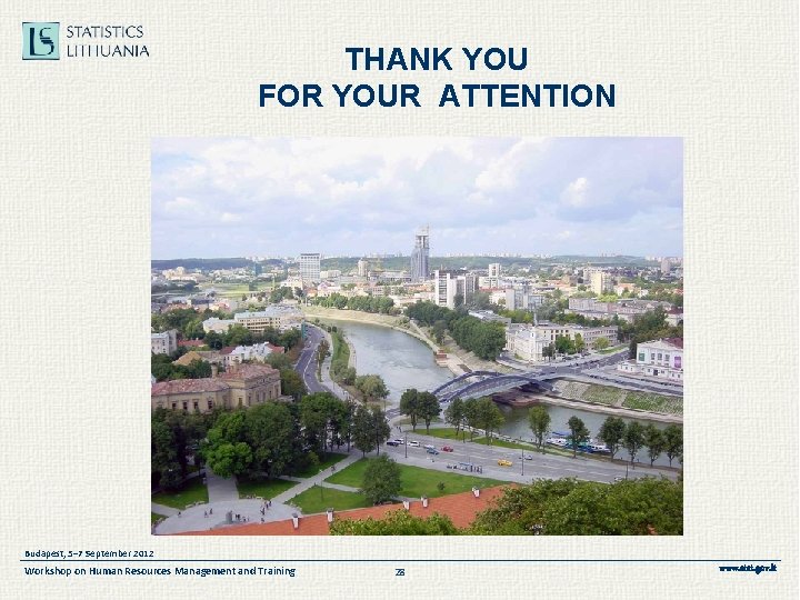 THANK YOU FOR YOUR ATTENTION Budapest, 5– 7 September 2012 Workshop on Human Resources