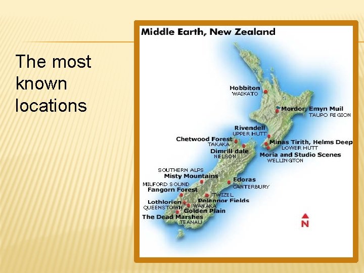 The most known locations 
