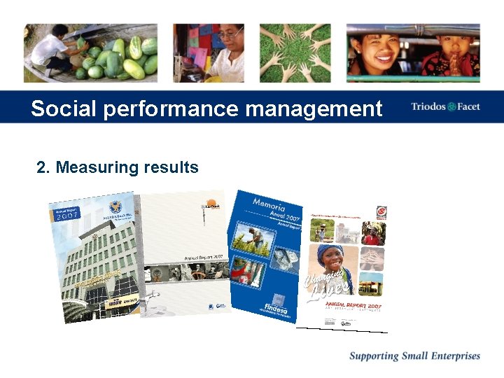 Social performance management 2. Measuring results 