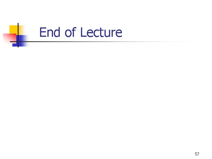 End of Lecture 57 