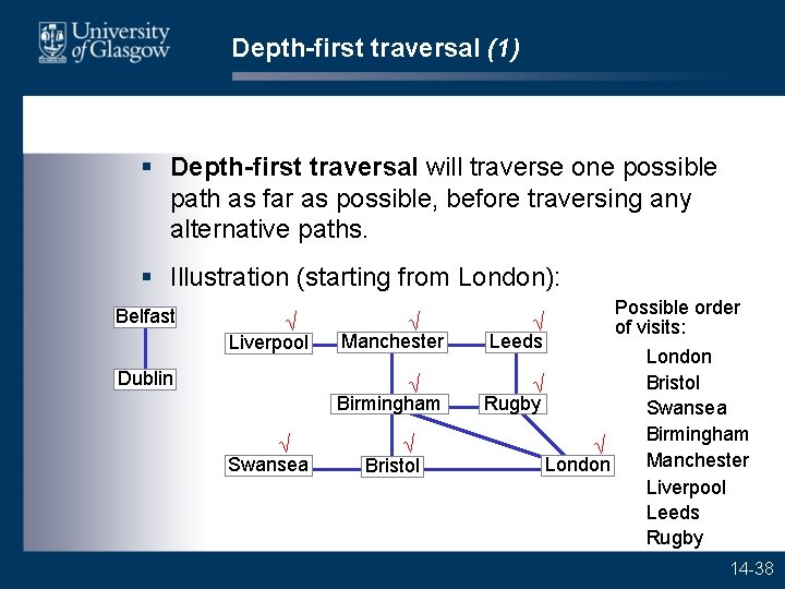 Depth-first traversal (1) § Depth-first traversal will traverse one possible path as far as