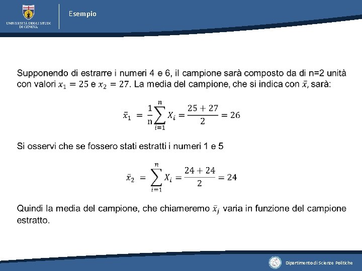 Esempio Dipartimento di Scienze Politiche Esempio Dipartimento di Scienze Politiche