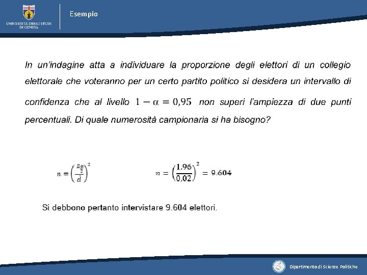 Esempio Dipartimento di Scienze Politiche Esempio Dipartimento di Scienze Politiche