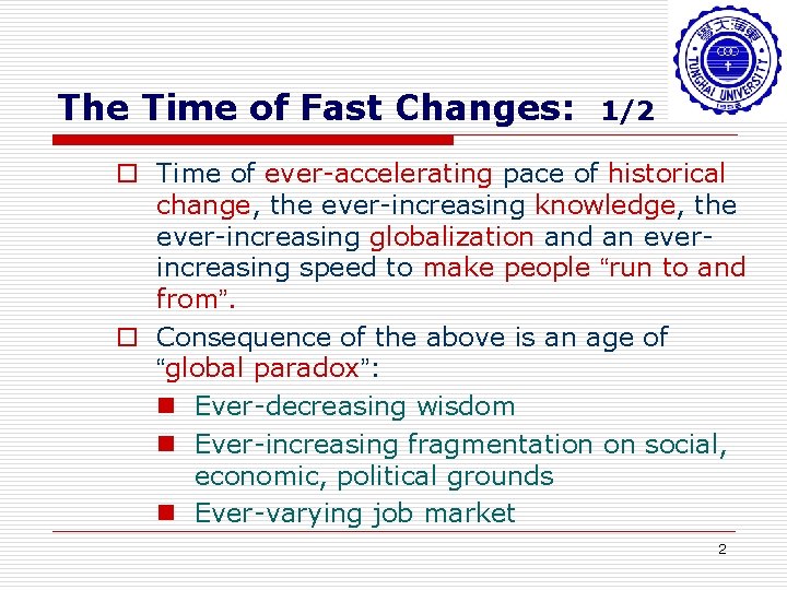 Fast Change Regulation Leading and Managing the Change Prof Haydn Chen