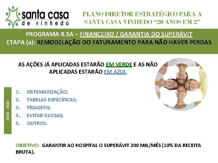 PROGRAMA 8. 5 A – FINANCEIRO / GARANTIA DO SUPERÁVIT ETAPA (a): REMODELAÇÃO DO