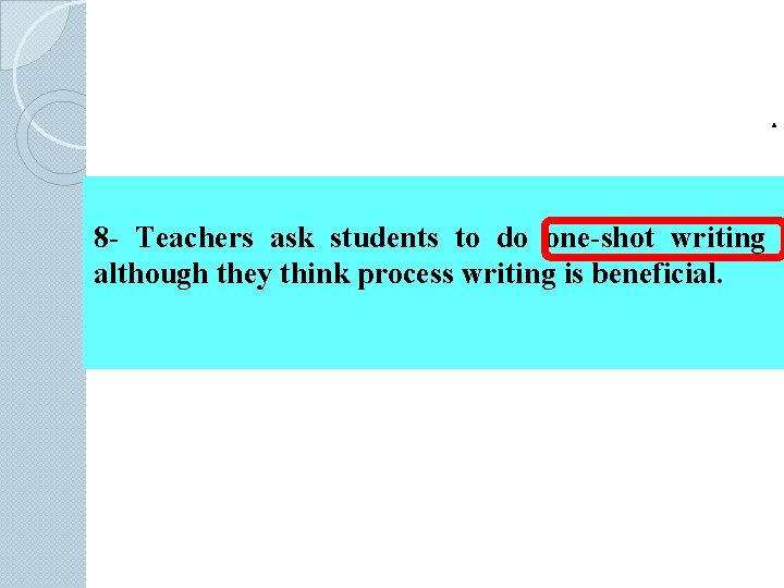 . 8 - Teachers ask students to do one-shot writing although they think process