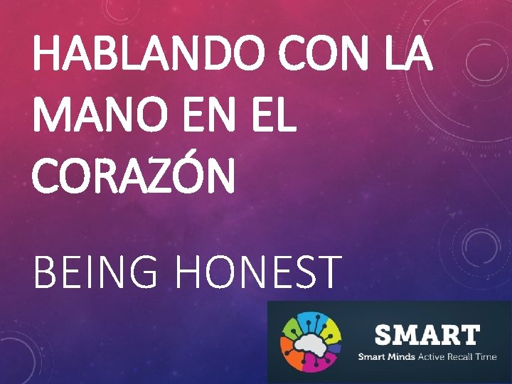 HABLANDO CON LA MANO EN EL CORAZÓN BEING HONEST 