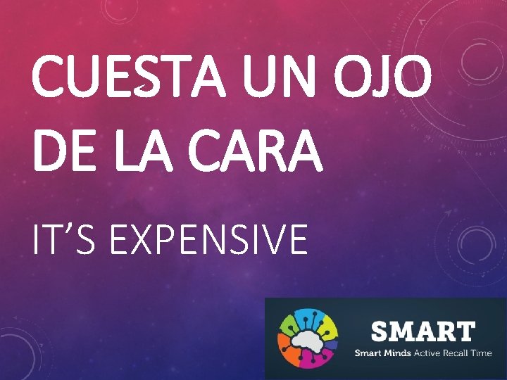 CUESTA UN OJO DE LA CARA IT’S EXPENSIVE 