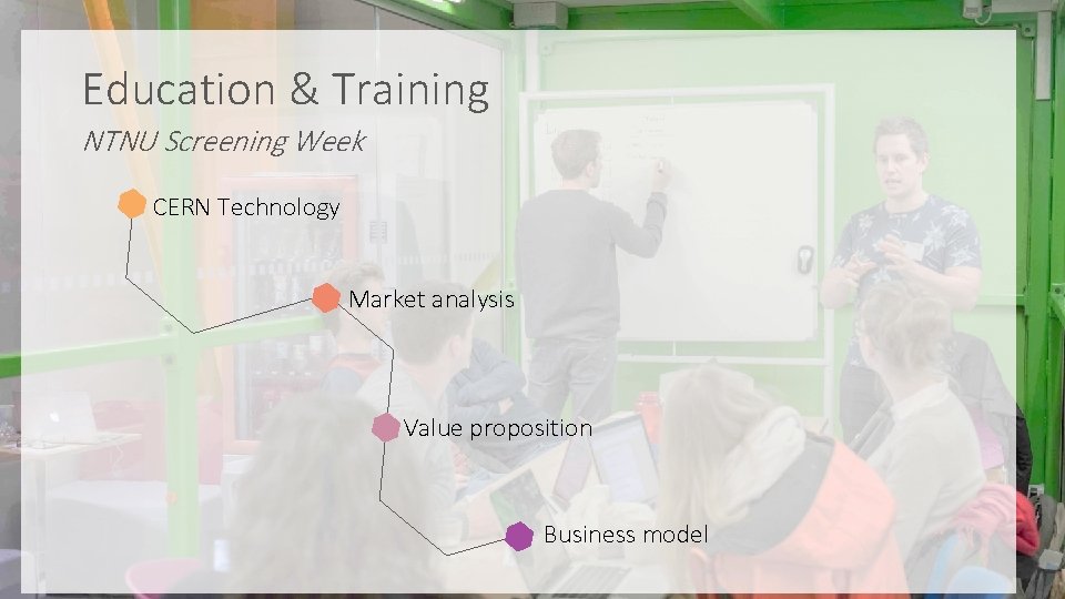 Education & Training NTNU Screening Week CERN Technology Market analysis Value proposition Business model
