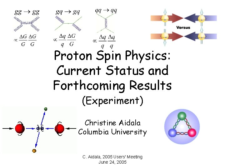 Proton Spin Physics: Current Status and Forthcoming Results (Experiment) Christine Aidala Columbia University C.