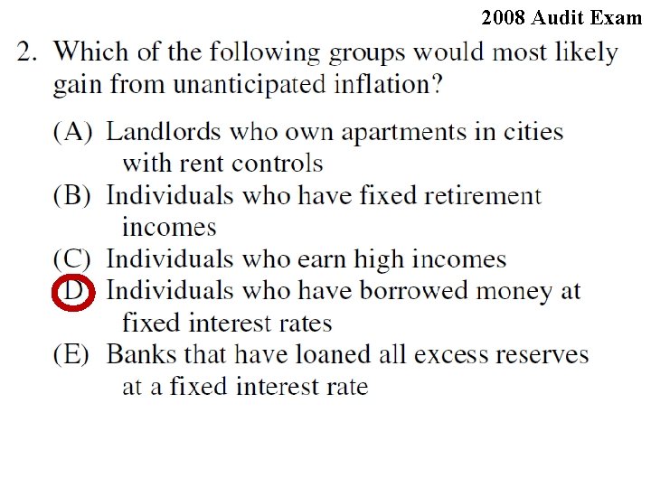 2008 Audit Exam 2008 Audit Exam