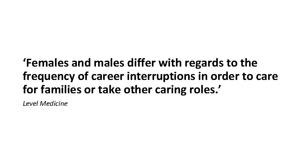 ‘Females and males differ with regards to the frequency of career interruptions in order