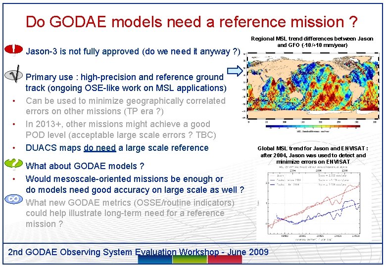 Do GODAE models need a reference mission ? ! • √ • • ?