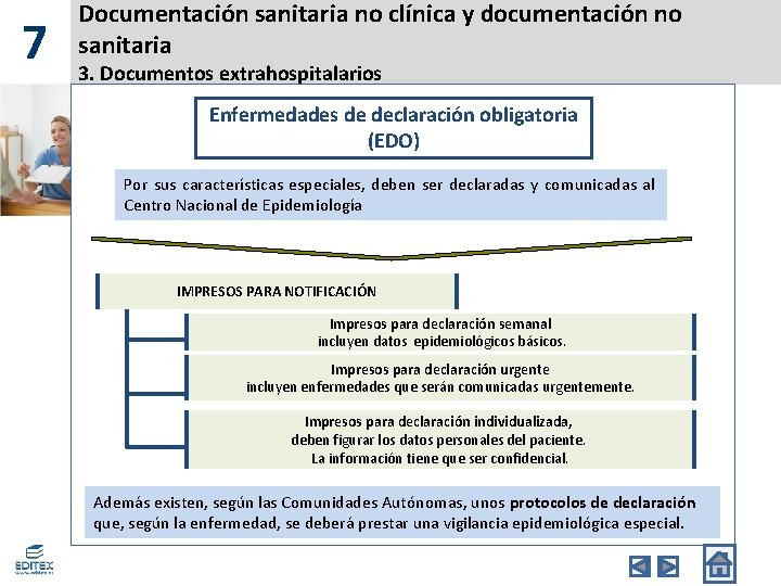 7 Documentación sanitaria no clínica y documentación no sanitaria 3. Documentos extrahospitalarios Enfermedades de