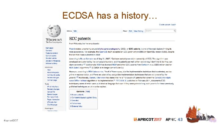 ECDSA has a history… 