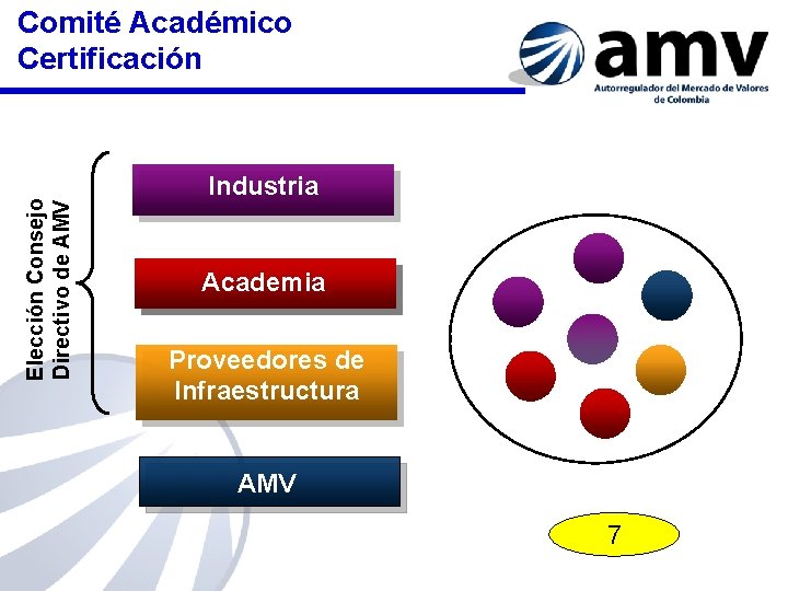 Elección Consejo Directivo de AMV Comité Académico Certificación Industria Academia Proveedores de Infraestructura AMV