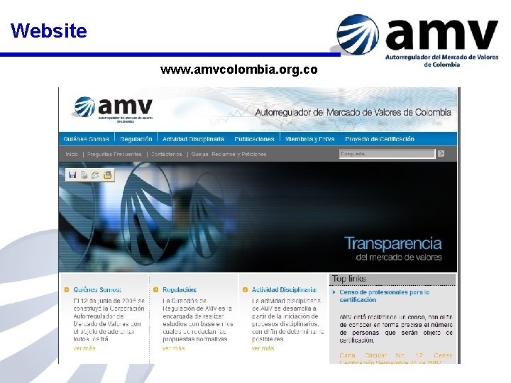 Website www. amvcolombia. org. co 