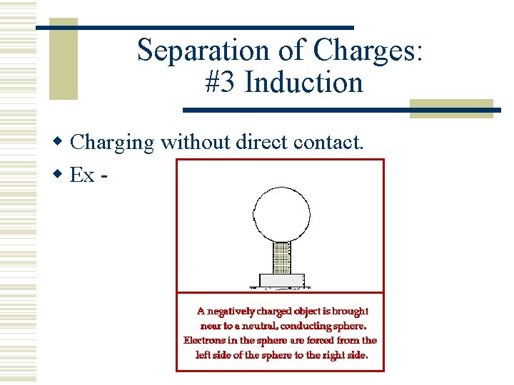 Separation of Charges: #3 Induction Charging without direct contact. Ex - 