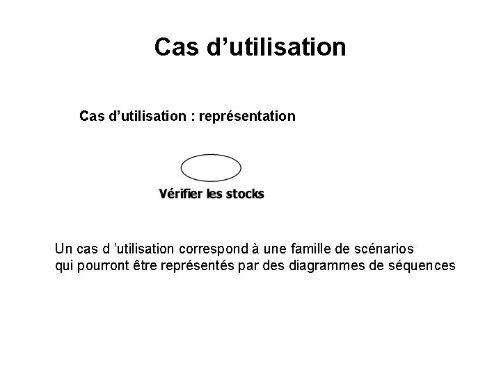 Cas d’utilisation : représentation Un cas d ’utilisation correspond à une famille de scénarios