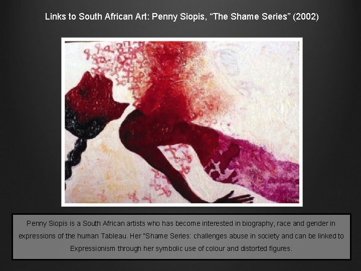 Links to South African Art: Penny Siopis, “The Shame Series” (2002) Penny Siopis is