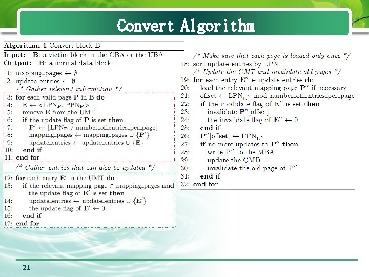 Convert Algorithm 21 