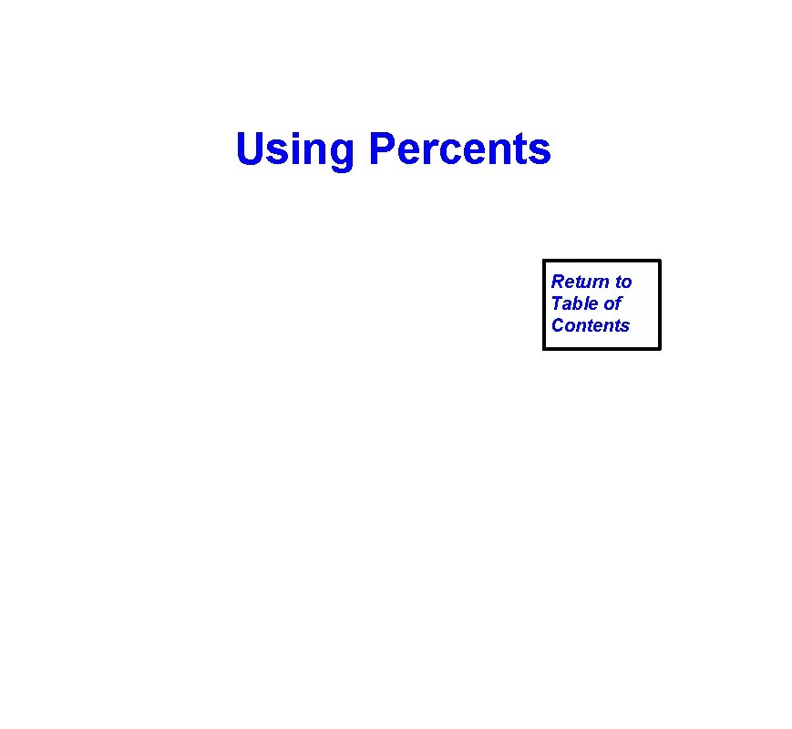 Using Percents Return to Table of Contents 