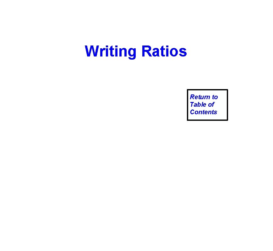 Writing Ratios Return to Table of Contents 
