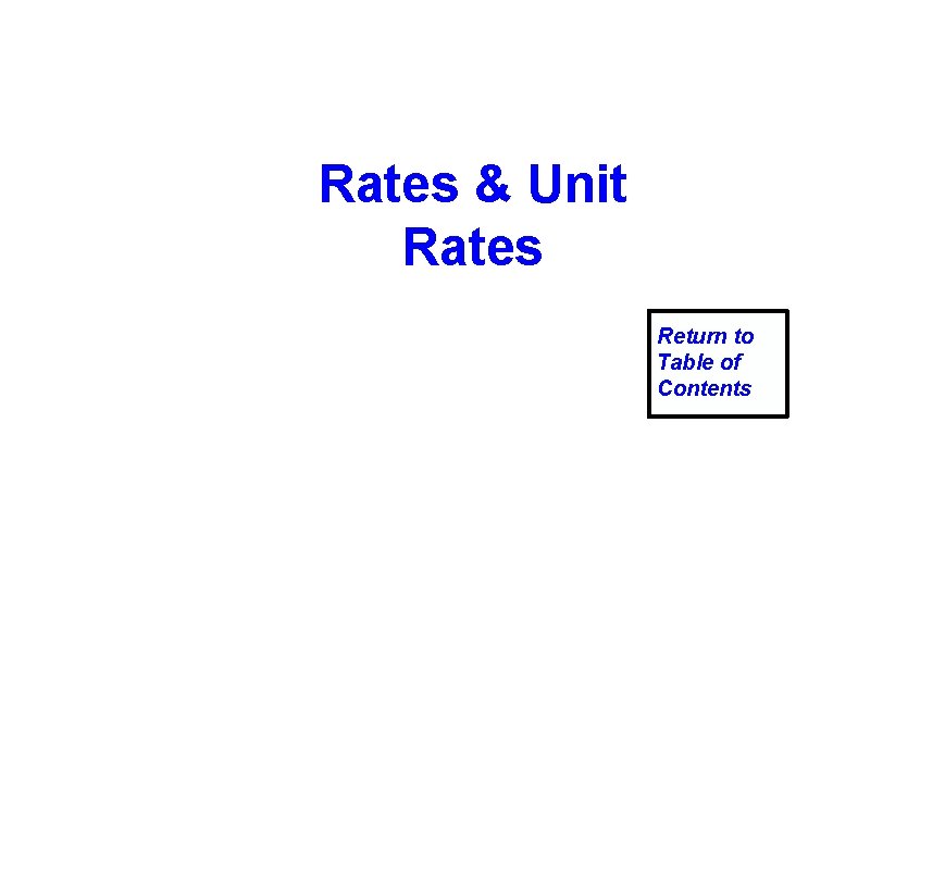 Rates & Unit Rates Return to Table of Contents 