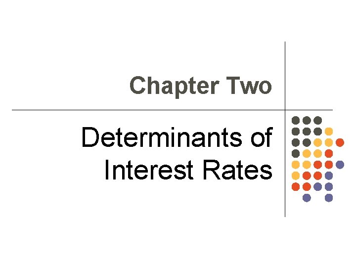 Chapter Two Determinants of Interest Rates 