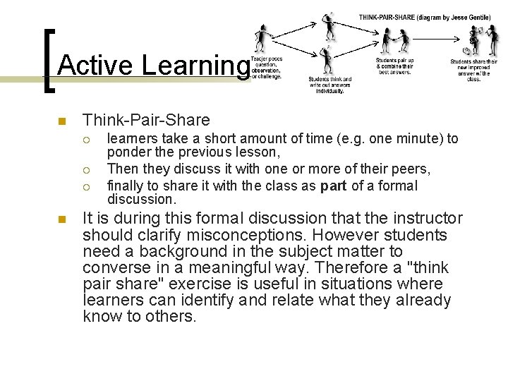 Active Learning n Think-Pair-Share ¡ ¡ ¡ n learners take a short amount of Active Learning n Think-Pair-Share ¡ ¡ ¡ n learners take a short amount of